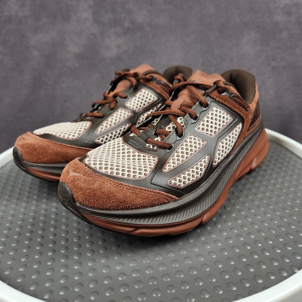 Hoka One One Clifton One Shoes Mens 10 Brown Mesh Suede Running 1173333 MCS